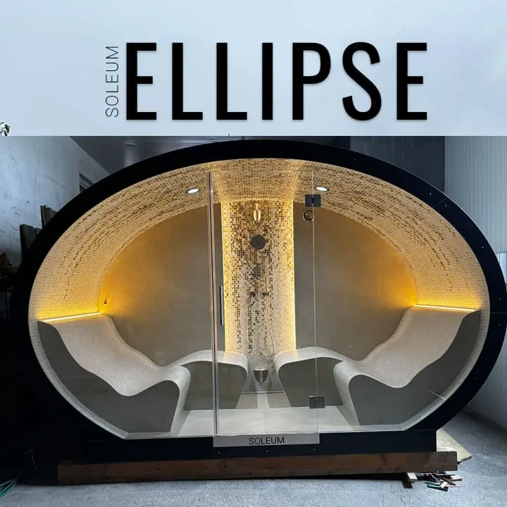 Luxury Heated Loungers & Salt Therapy Cabins | SOLEUM 4 Luxury steam bath for outdoor use