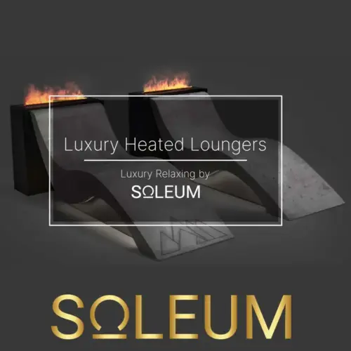 SOLEUM Premium Heated Loungers – Ceramic & Wood Design for Luxury Spa Environments
