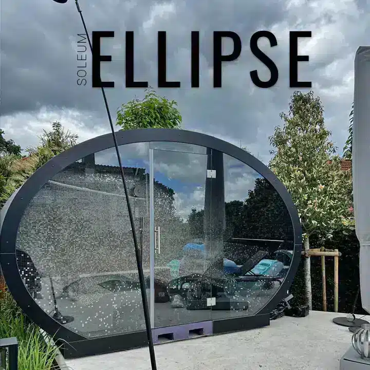 Luxury Heated Loungers & Salt Therapy Cabins | SOLEUM 2 Premium outdoor steam bath ELLIPSE