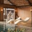 Travertine heated lounger "TRAVERTINO" from SOLEUM