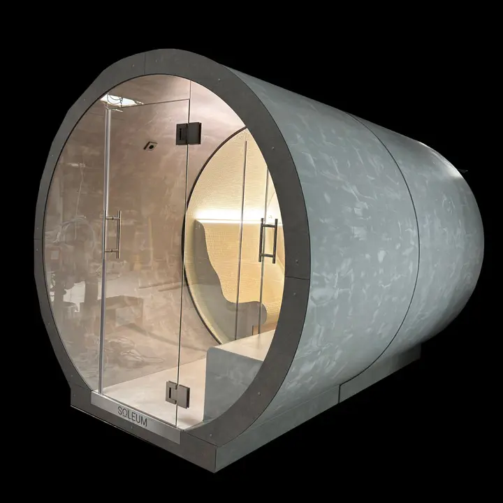 Outdoor SPA Sea Climate Chamber and Heated Loungers 22 OMEGA outdoor steam bath with TUBE stem